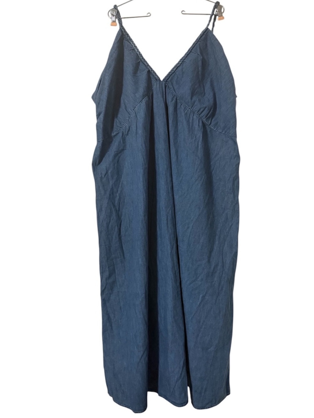 Torrid Smocked Denim Jean Cotton Maxi Dress Sz 5 - Picture 2 of 15